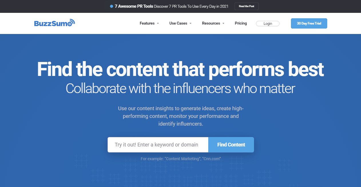 Сервис аналитики BuzzSumo